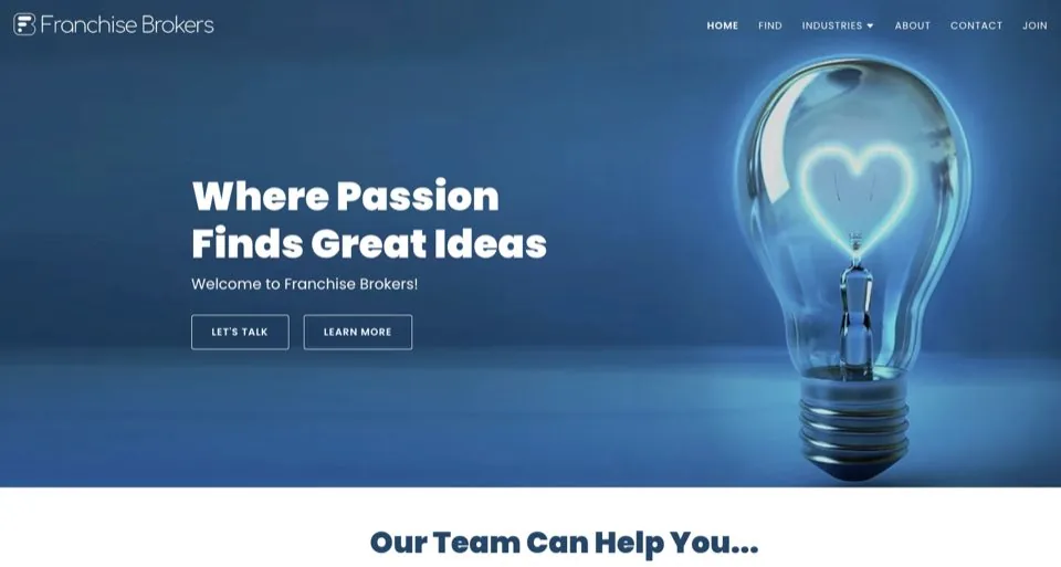 FranchiseBrokers.com homepage